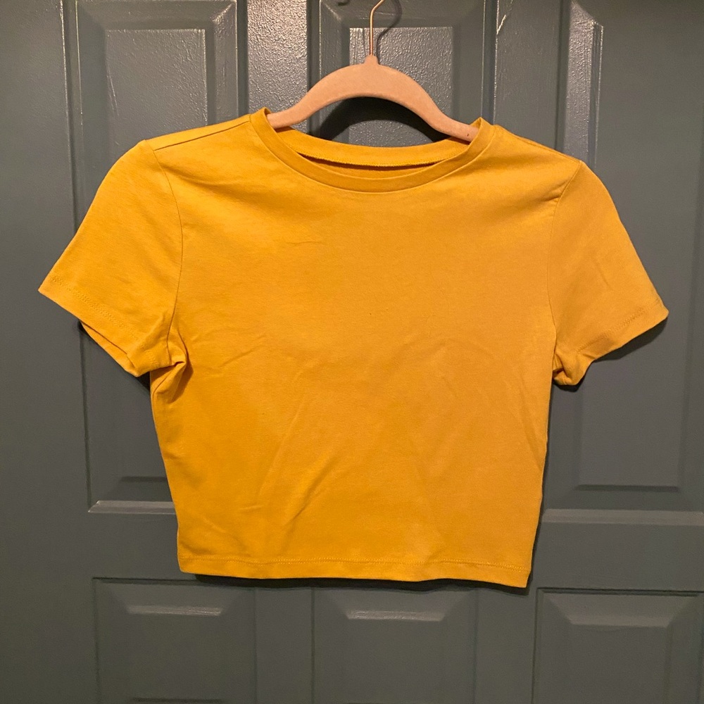 Mustard yellow crop top